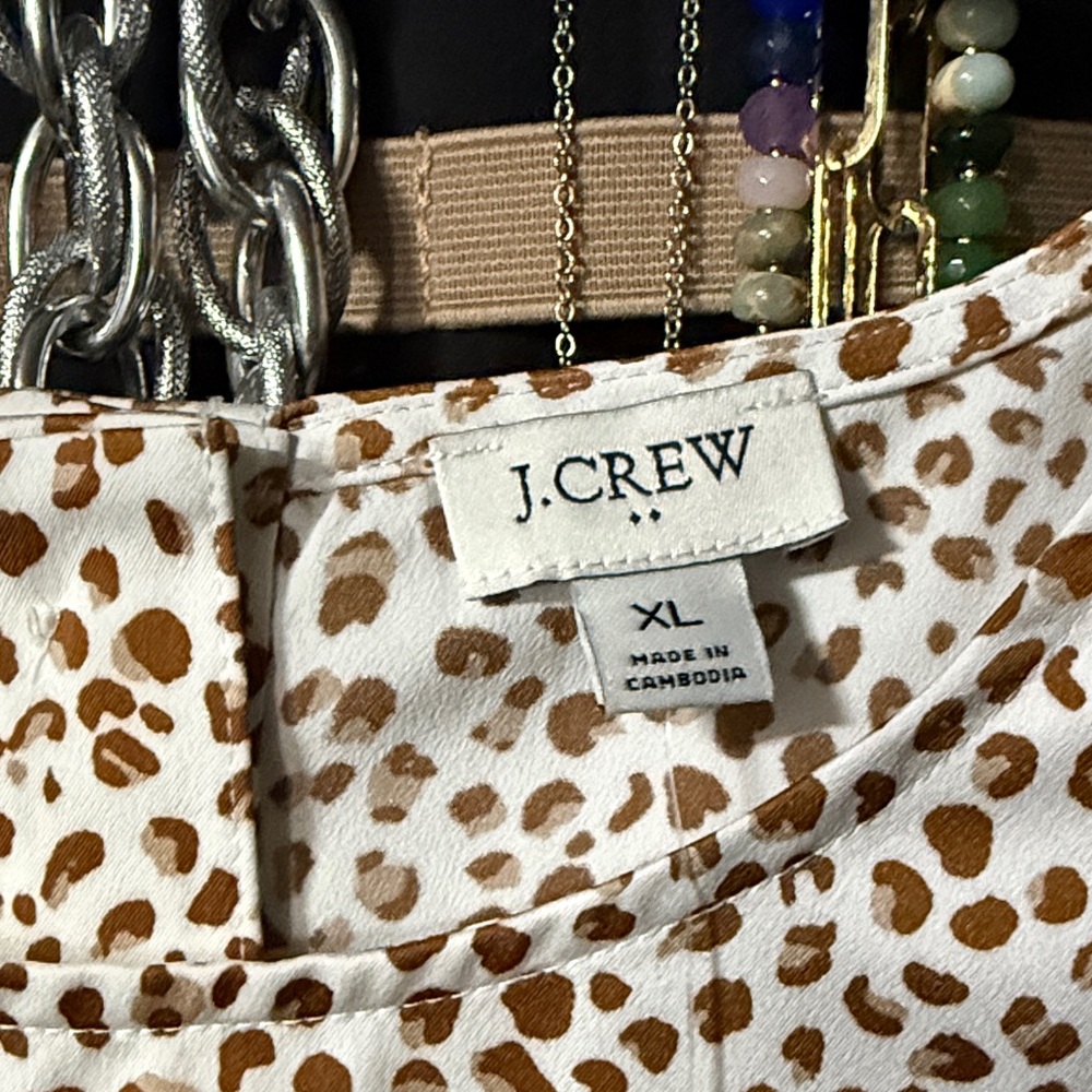 J. Crew Brown and White Patterned Blouse - Picture 3 of 7
